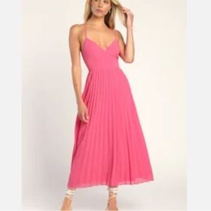 Lulus Pleated Midi Dress